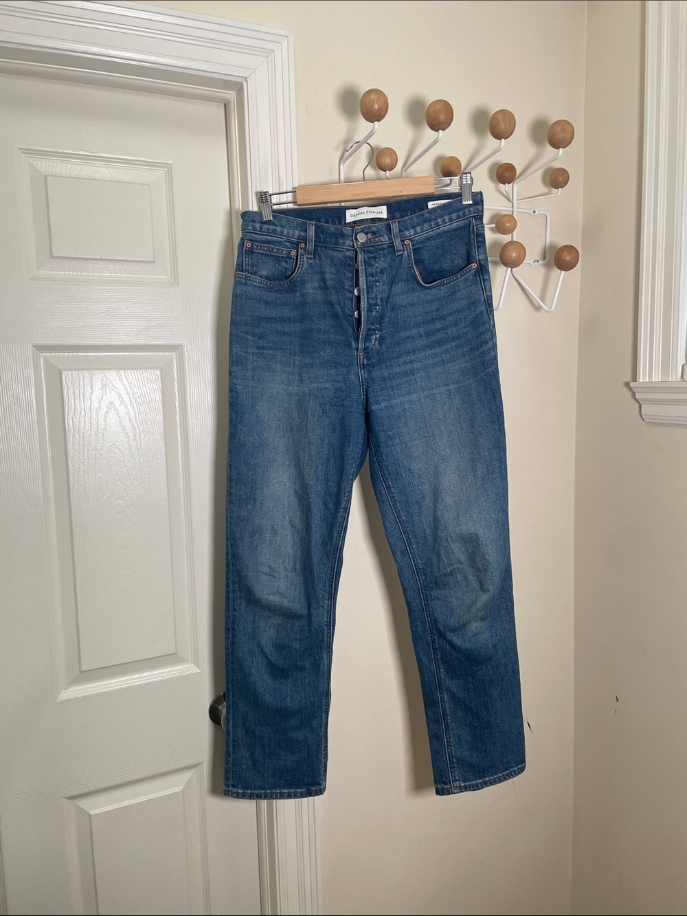 Aritzia - Denim Forum - Arlo High Rise Straight Denim Jeans - Blue - 30x28L